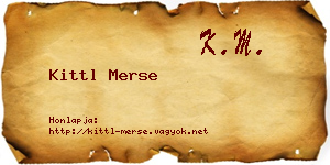Kittl Merse névjegykártya
